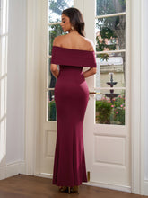 Off Shoulder Ruched Ribbon Trim Solid Dress